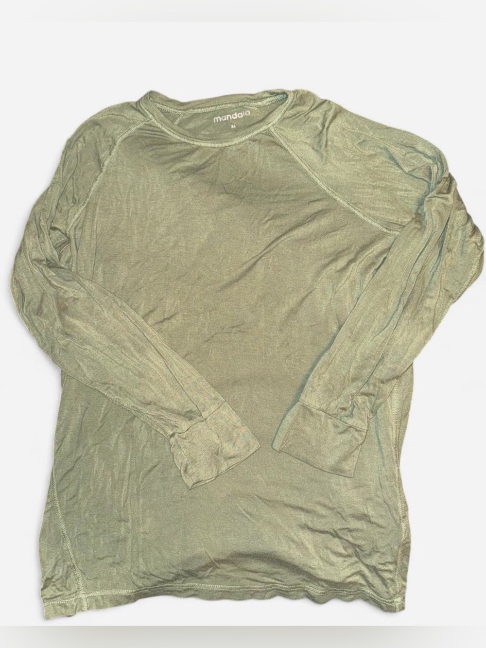 Mandala Olive Long-Sleeve women’s underscrub Equa-Tek: antimicrobial, stainproof